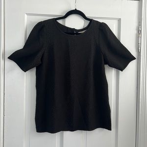 Banana Republic Black Reptile Print Embossed Short Sleeved Top